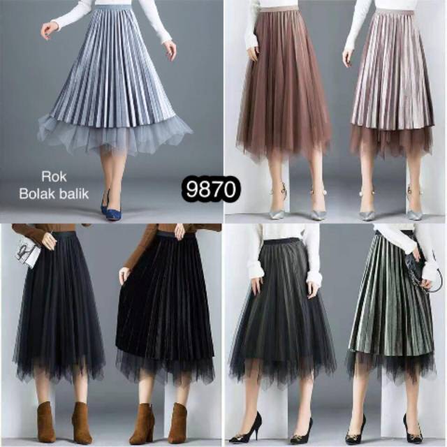 Rok velvet+tile bolak balik 7/8