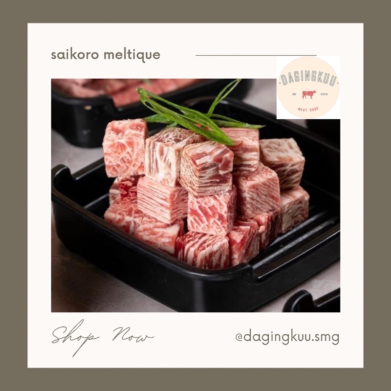 

saikoro beef 250gr beef wagyu meltiq saikoro