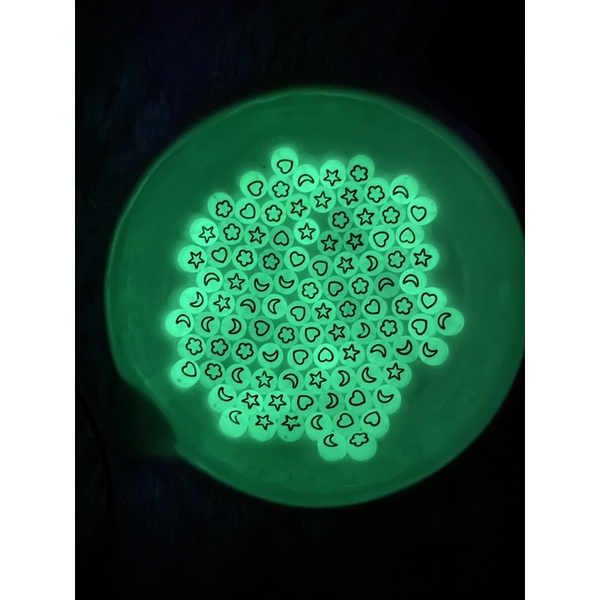 [variasi A] 1pcs gelang glow in the dark - gelang inisial couple - gelang persahabatan