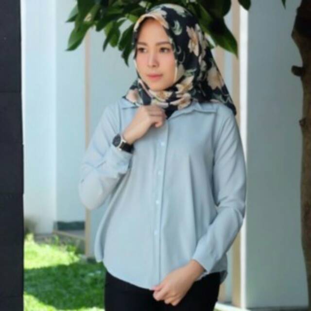 Kem basic/comfy scolder/kemeja dian bahan twiscone fit L-5