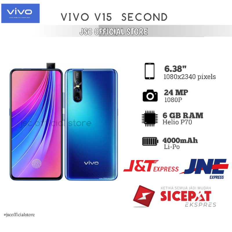 jsc official store Handphone Vivo V15 Bekas/Second Fullset Murah Berkualitas