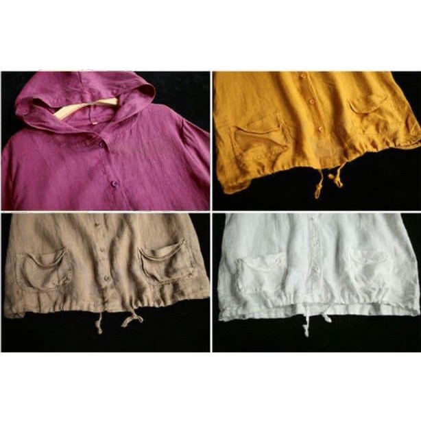 LIA LINEN OUTER - outer polos / outer wanita / outer murah / outer fuschia