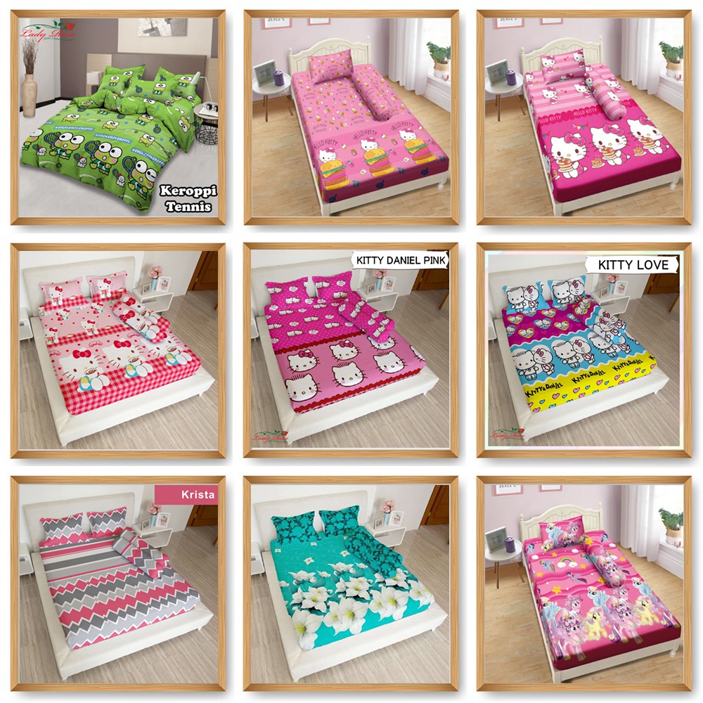 Cuci Gudang Lady Rose Sprei 20x180x200 Cm Set (tanpa Bed Cover Atau Selimut) Seprei Sprai Seprai Seri 3 NNEryLC3WdZAj