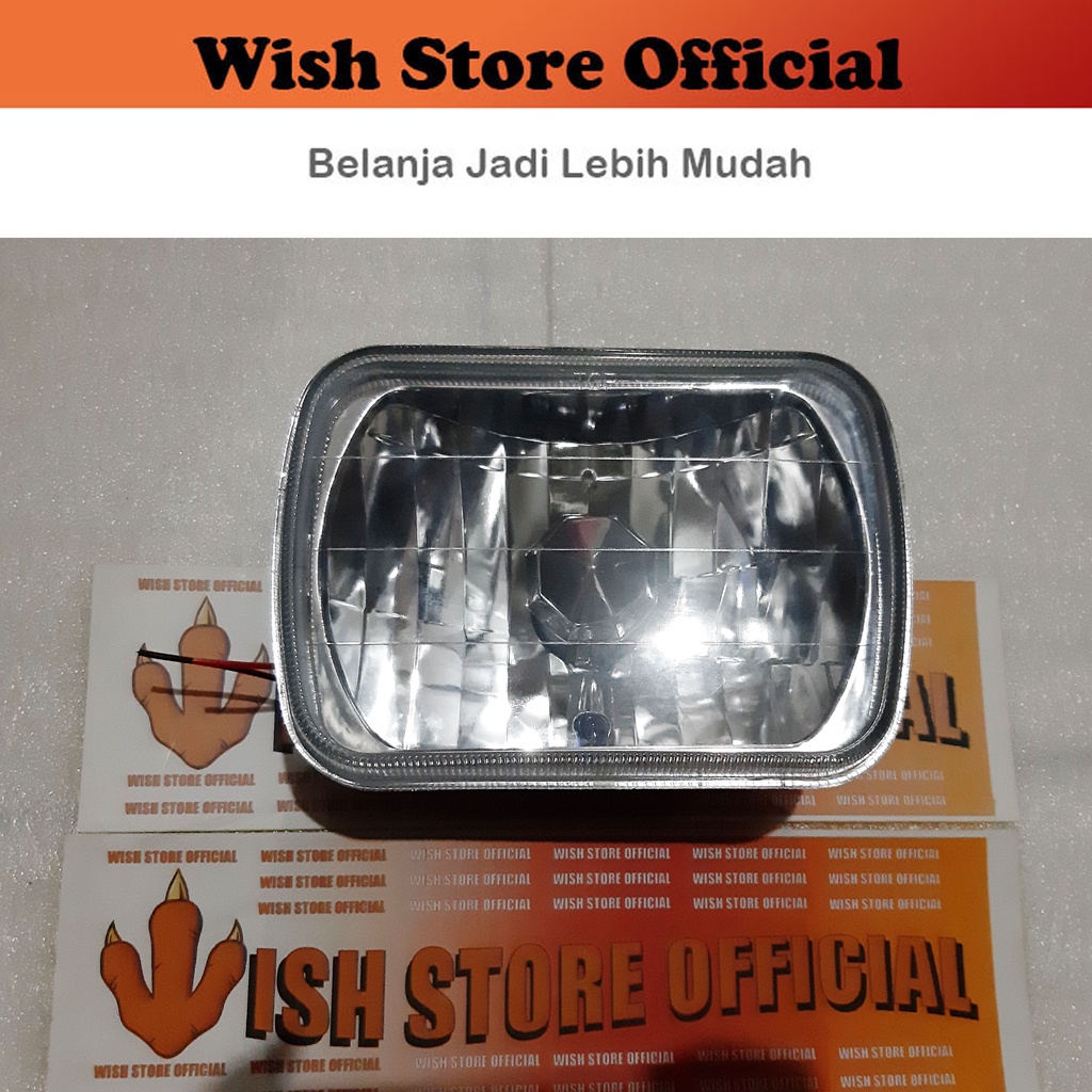 HEADLAMP LAMPU BESAR DEPAN HEAD LAMP UTAMA Universal Kotak Persegi 7" inch Kristal DNY Satuan 1 Pcs