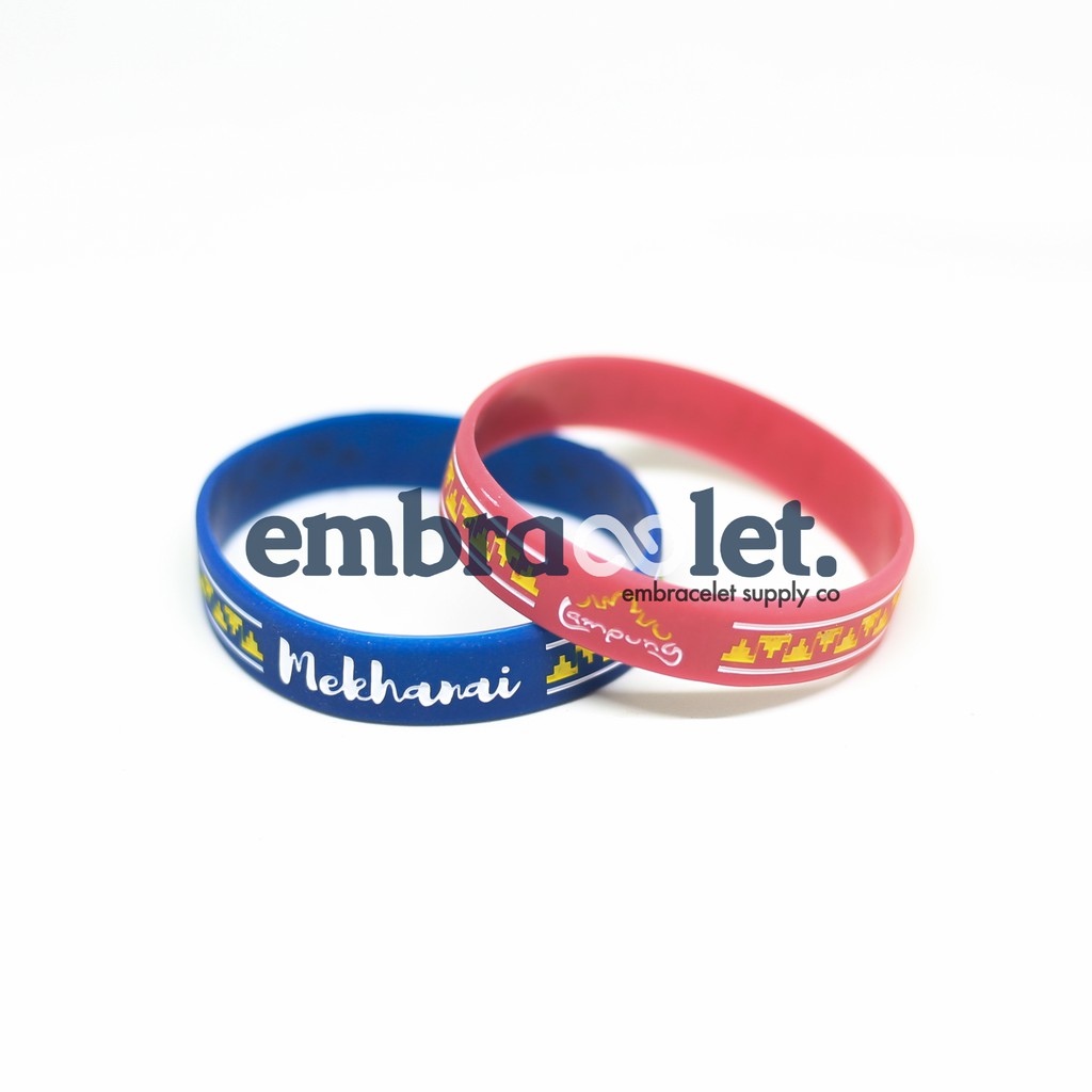 GELANG SILICONE CUSTOM IMPORT (500PCS) (TULISAN MASUK, BERWARNA)