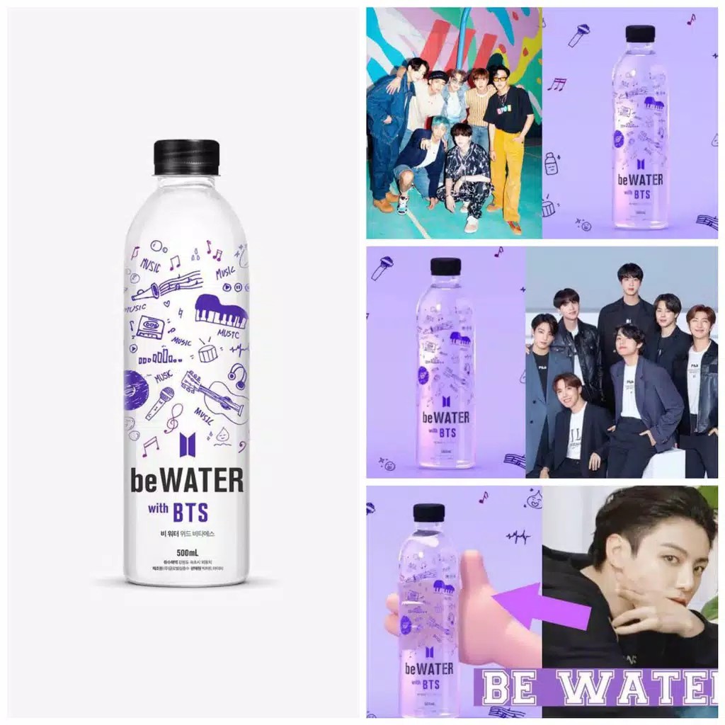 Botol Minum BE WATER BTS 500ml ( Hanya Botol Tanpa Air )