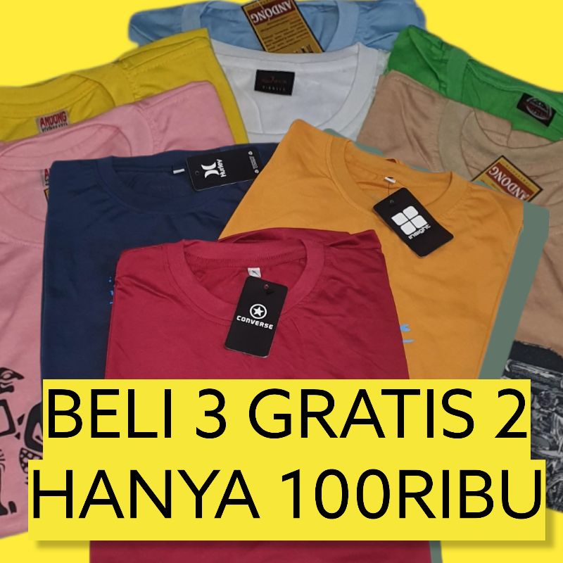 Doublefive - Paket Reseller BELI 3 GRATIS 2 pcs Grosir Kaos Distro Fashion Murah Ukuran M L XL Kaos Pria Distro / Baju / Baju Kaos Pria / Kaos Pria / Baju Distro Pria Keren / Kaos Distro Pria Keren / Kaos Distro / Bonus Dadakan / Kaos Wanita / Baju Wanita