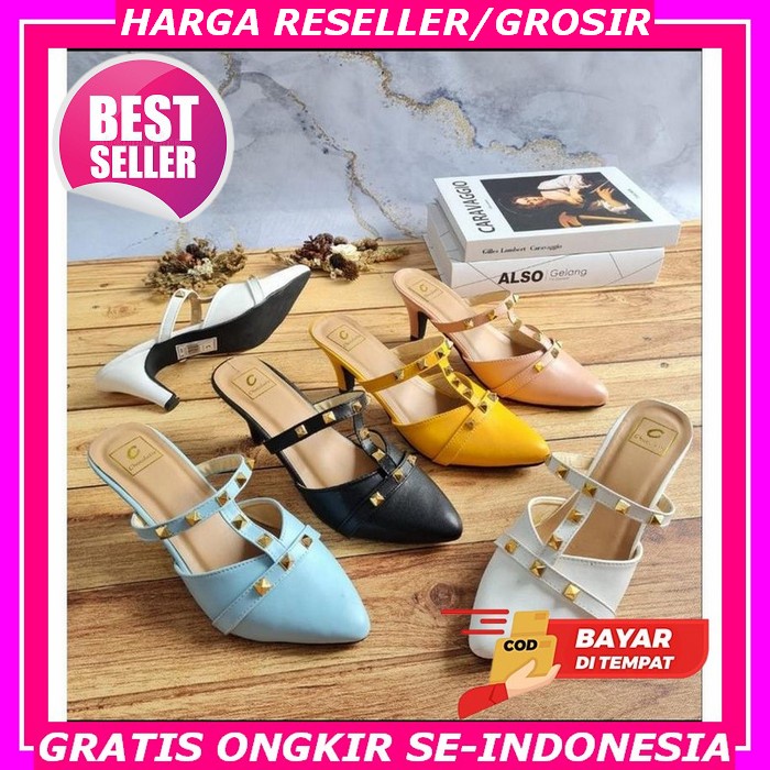 Heels Hills Heel Sepatu Hak Tinggi Hak Tahu Sandal Haihil Ibu2 Kondangan Pesta Murah Import Mewah Te