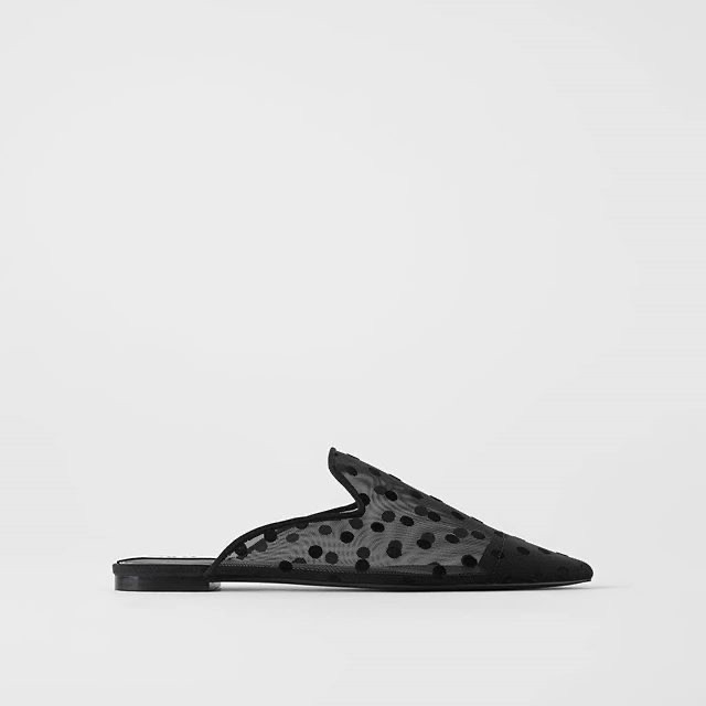 [7.7 Boombastis Sale⚡] - SEPATU  WANITA ZS74 POLKADOT MESH MULES  PREMIUM IMPORT