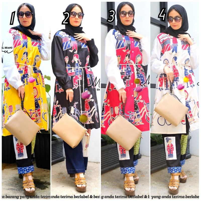 Promo Tunik Batik Polosan Motif Karakter Batik Kombinasi Modis Cantik Ori Masayu R9m7jOSkpYeyD