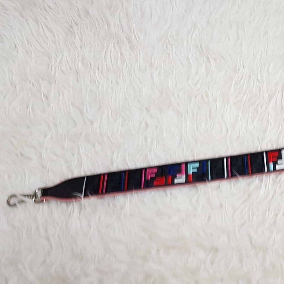 FF leather Embroidery Bag Strap