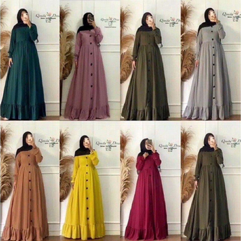 lemon skin alesha dress  gamis ALESHA  sISIL MAXY size Jumbo bahan Fiber Lemon Tebal melar adem