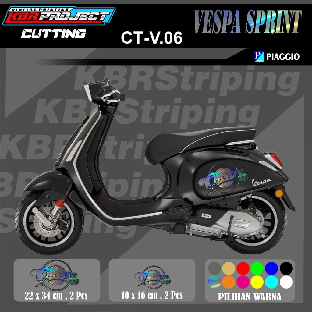 VESPA SPRINT sticker cutting VESPA SPRINT motor PIAGGIO motor sticker variasi Racing.CT-V.06 (cod)