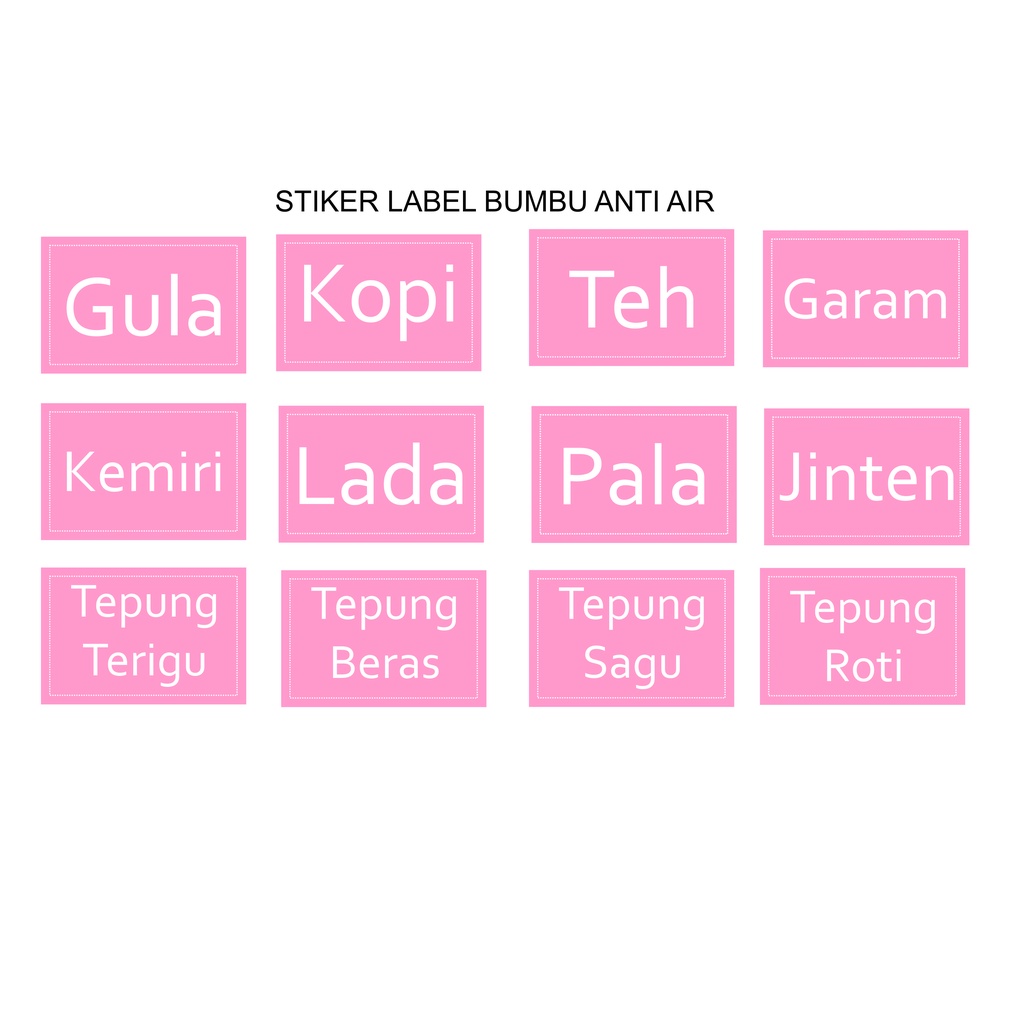 

STIKER LABEL BUMBU DAPUR ANTI AIR