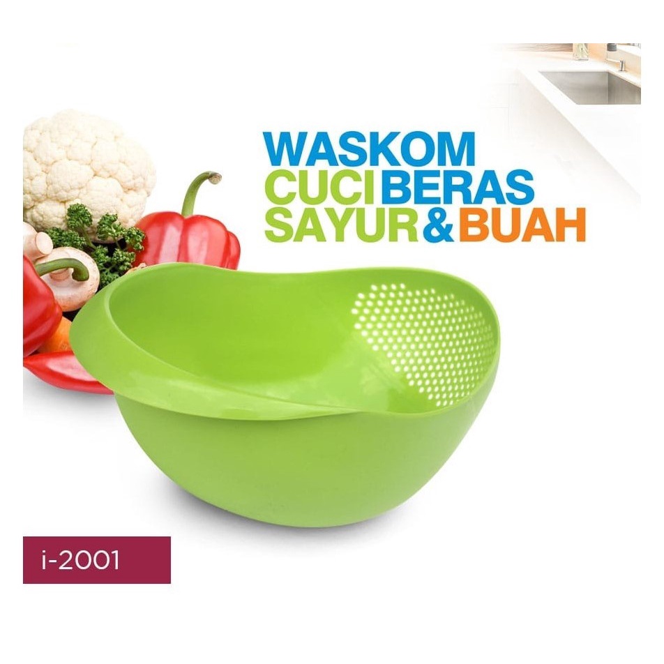 [DEASHOP] BASKOM BERAS SERBAGUNA / WADAH CUCI BERAS BUAH DAN SAYUR / BASKOM SARINGAN CUCI BERAS / WADAH SARINGAN BERAS BUAH SAYUR