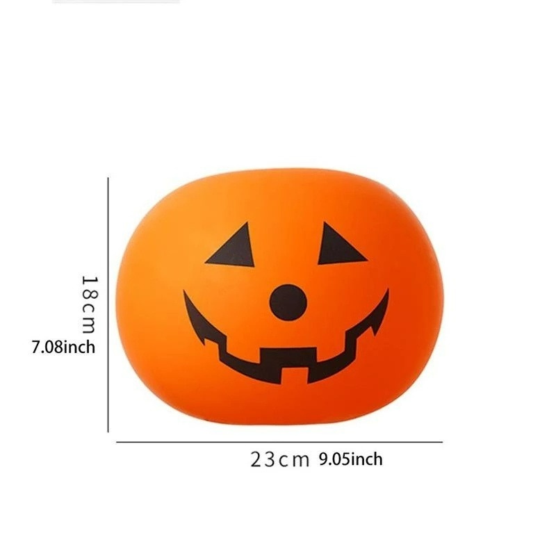 5pcs / Set Balon Latex Bentuk Labu Halloween Dengan Lampu LED Tenaga Baterai Untuk Dekorasi Pesta