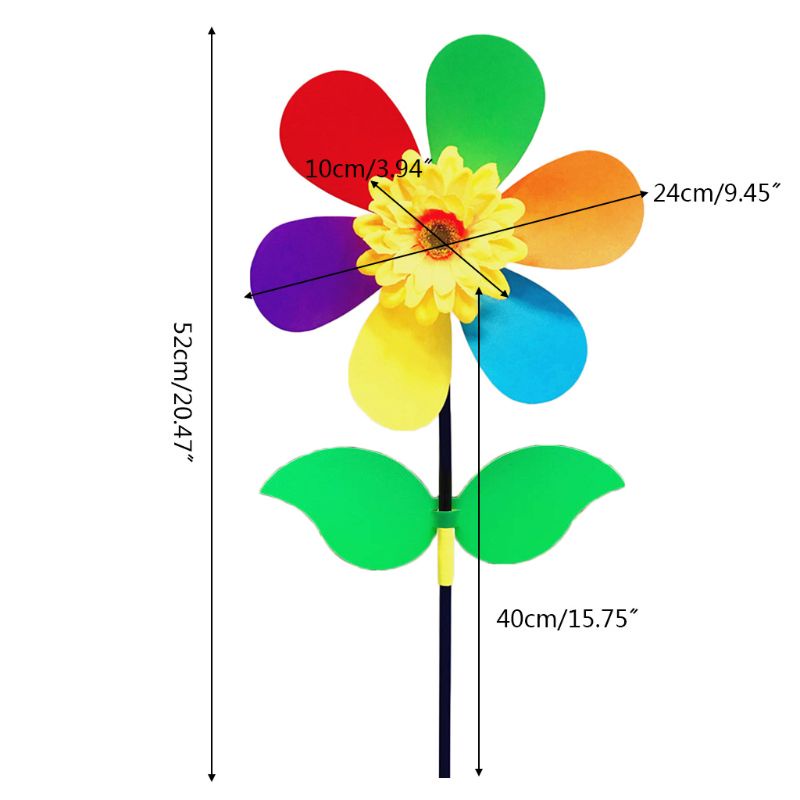 Mary Colorful Sunflower Windmill Wind Spinner Kincir Kincir Taman Dekorasi Halaman Mainan Anak DIY