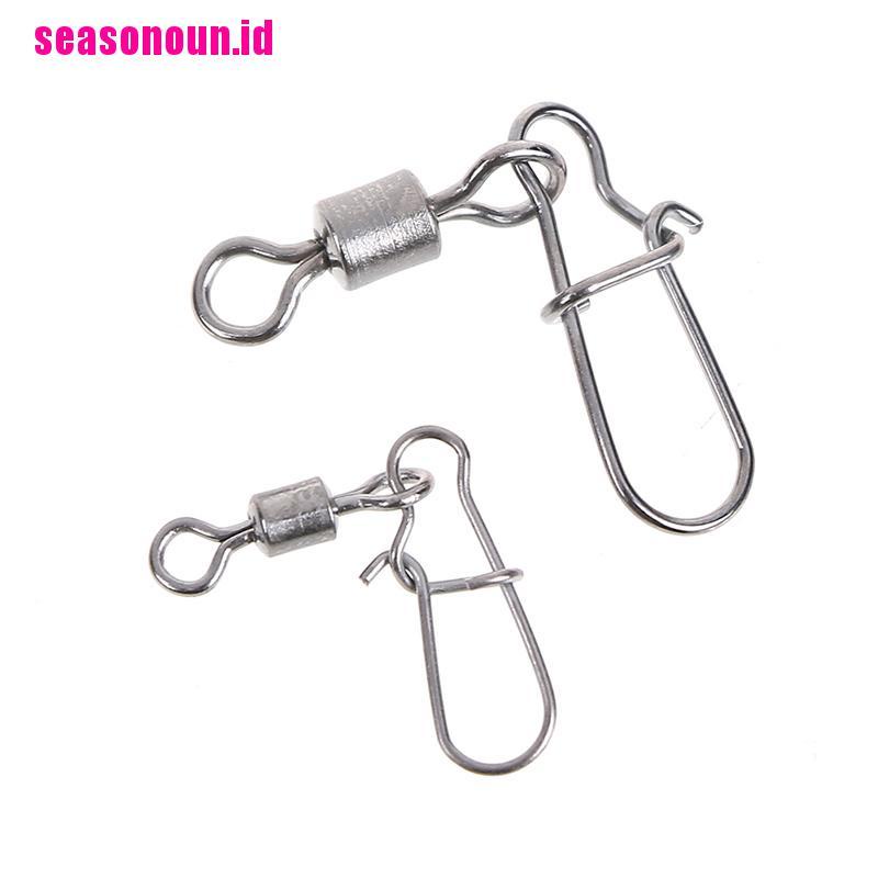 (seasonoun) 200pcs Kili-Kili Pancing rolling swivel Bahan stainless Steel