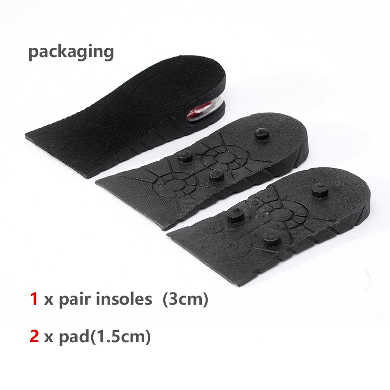 Insole Bantalan Sisipan Sepatu Peninggi Badan Instan 6 CM untuk Pria dan Wanita, Dengan Desain Air Cushion yang Nyaman