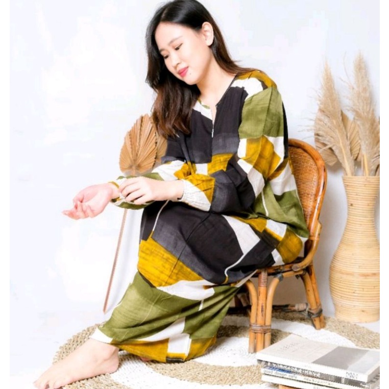 DASTER LENGAN PANJANG KEKINIAN / DASTER RAYON MUSLIM PREMIUM / HOME DRESS BUSUI FRIENDLY