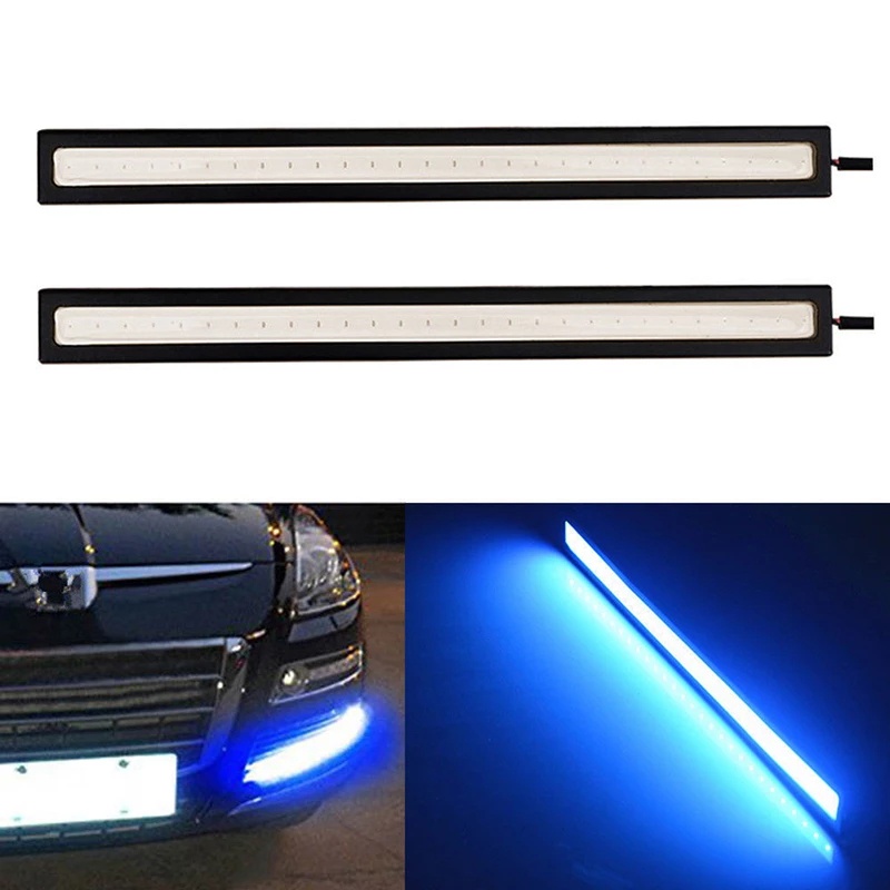 Lampu LED Strip DC 12V 17cm Tahan Air Warna Biru Untuk DRL / Fog Lamp Mobil