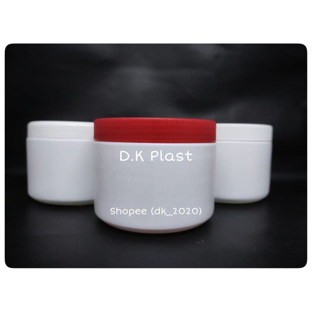 Pot Scrub Toples Jar Plastik Pot Lulur HDPE 500gram (isi 10pcs)