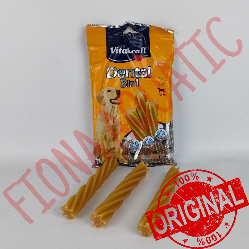 ( 1 PCS ) VITAKRAFT DENTAL STICK MEDIUM/ MAKANAN ANJING DENTAL STICK