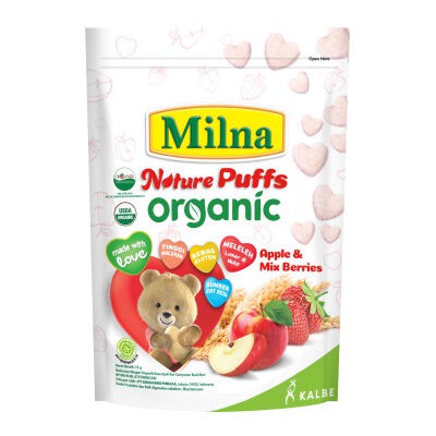 Milna Nature Puffs Organic Apple &amp; Mix Berries 15 gr