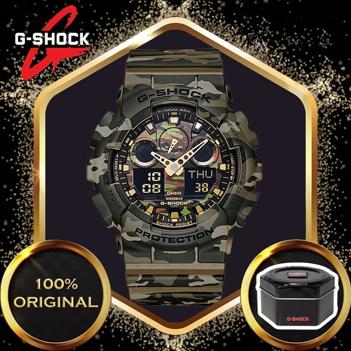 JAM TANGAN LELAKI Original G-Shock GA100 Wrist Watch Men Sports Quartz Watches GA-100CM-5A