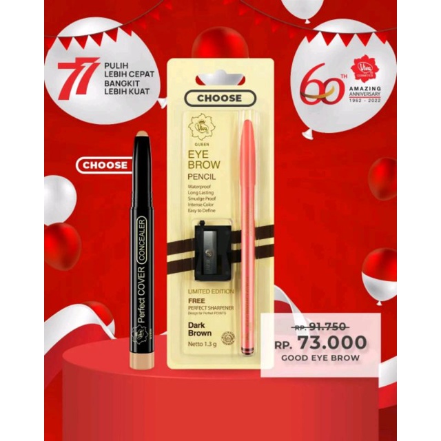 Paket 1 Eye Brow Pencil Limited Edition 1 Perfect Concealer