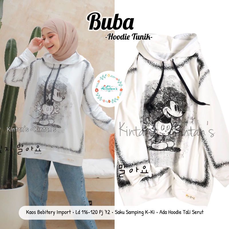 BUBA HOODIE TUNIK BY KINTANS (TUNIK BABYTERY) Tunik muslimah halus rekomended