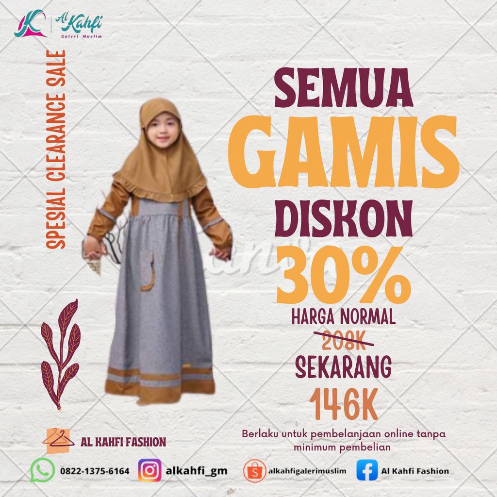 BIANCA GREY GAMIS ANAK BY NIBRAS