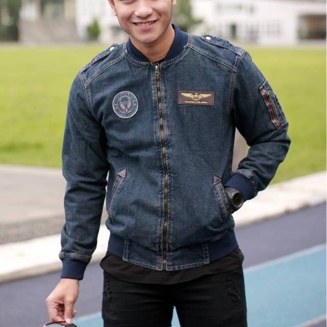 (BISA BAYAR DI TEMPAT ) bomber jeans rf / jaket bomber / jaket jeans