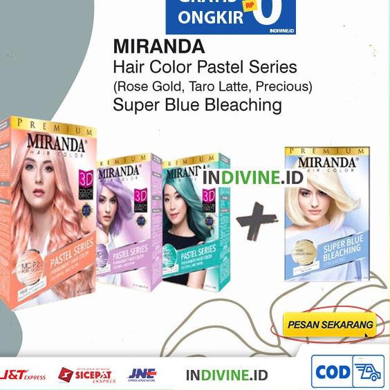 Jaman Now Miranda Pastel Series Taro Latte Super Blue Bleaching Semir Rambut Warna Pastel Baru Rose