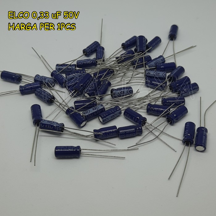 Kapasitor Elco 0.33 uF 50V Capacitor 0.33 Mikro 50 V