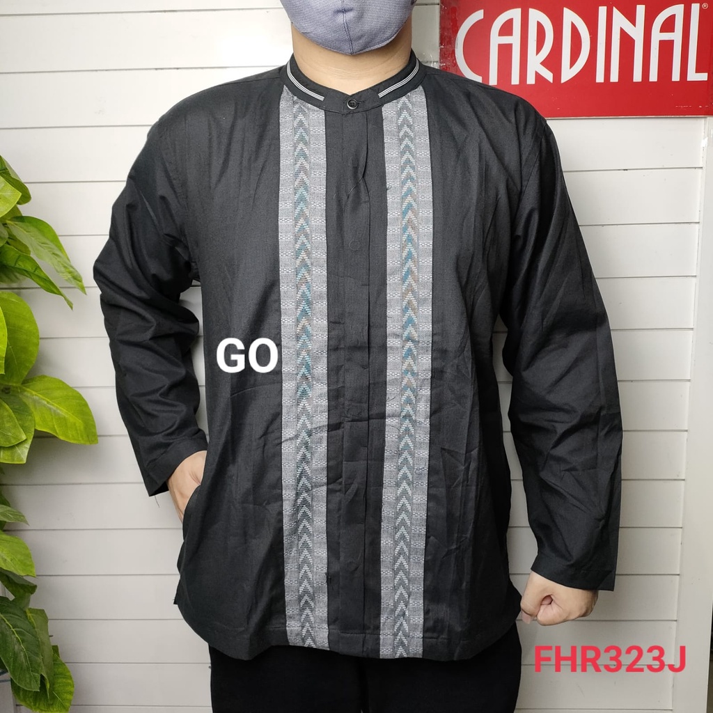 gos 2XL-3XL FR CARDINAL KEMEJA KOKO/TAQWA FORMAL Reguler Pakaian Pria Muslim Lengan Panjang