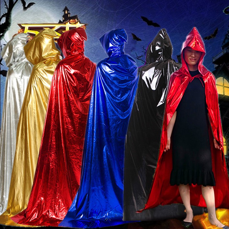 JB-05 jubah halloween hitam gold merah kilap death reaper setan devil iblis vampir dracula cloak