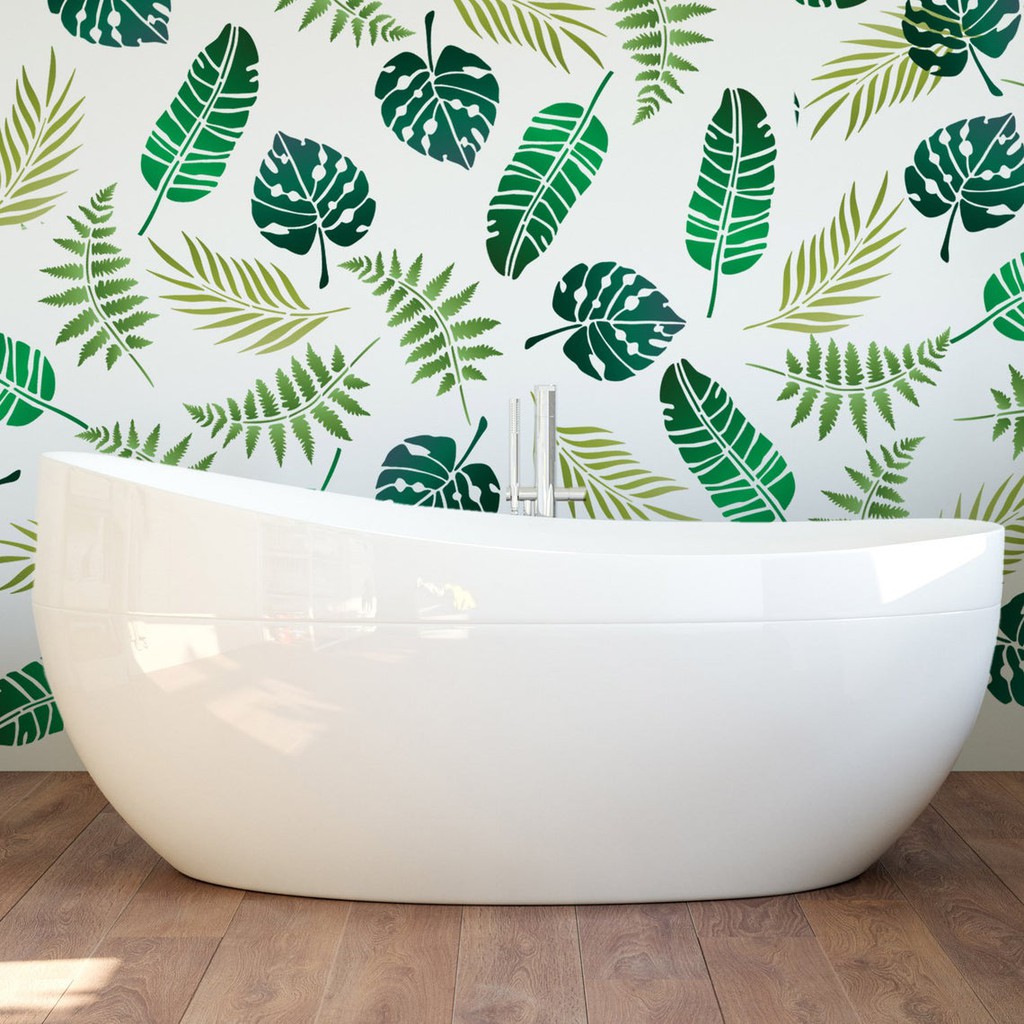 Stencil Dinding Tropical / Tropical Wall Stencil