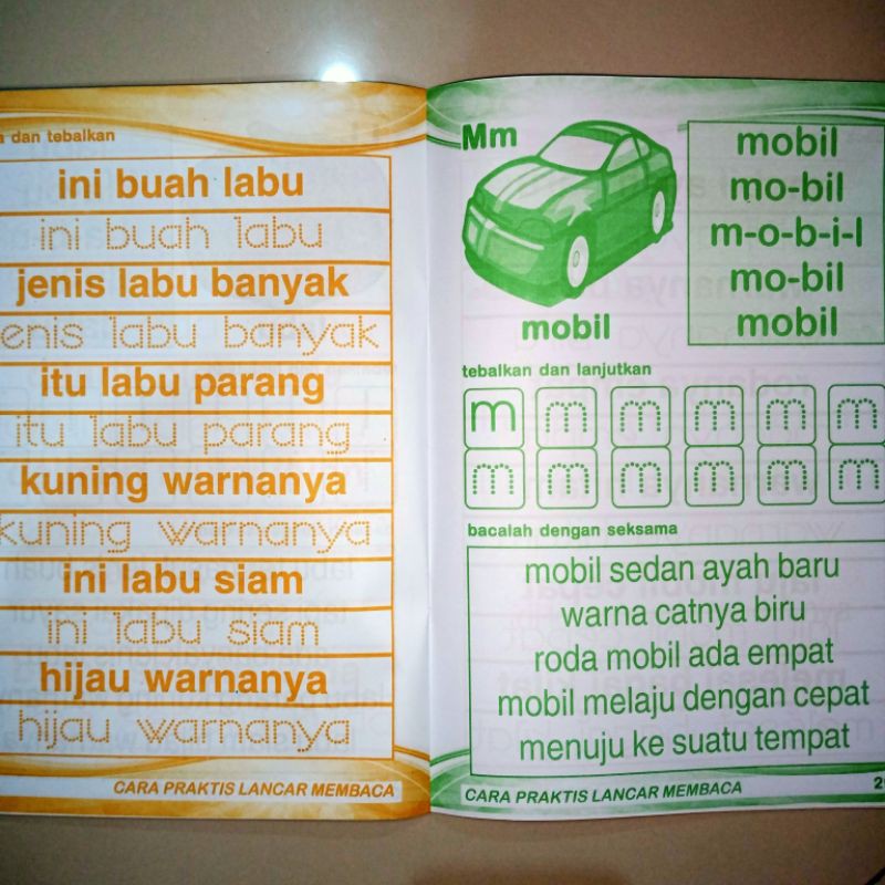 buku anak, buku cara praktis lancar membaca paud A4 (21×28cm)