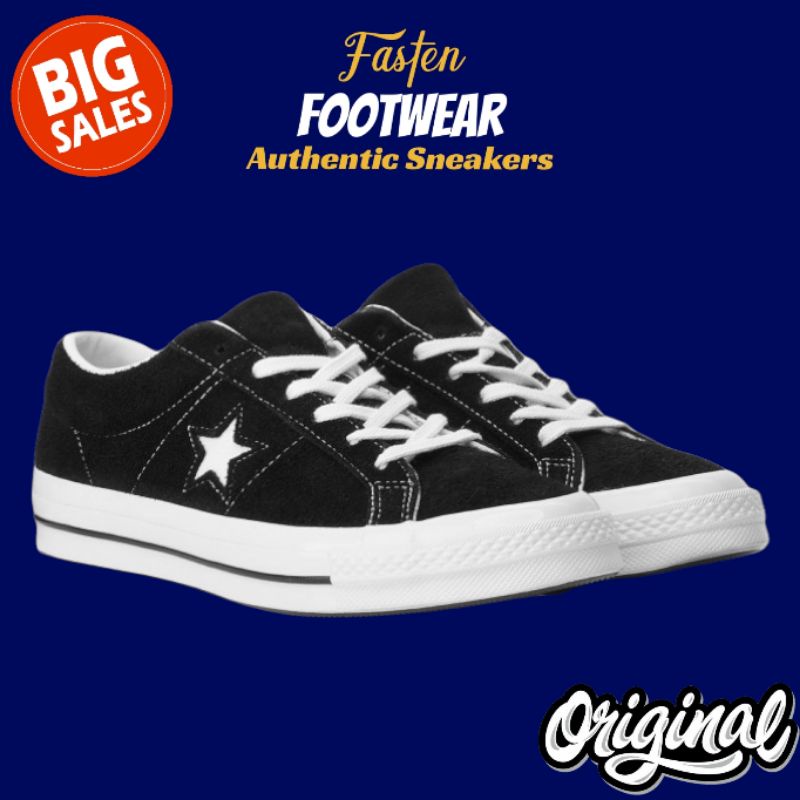 CONVERSE ONE STAR CLASSIC BLACK WHITE ORIGINAL BNIB SEPATU CONVERSE ORIGINAL SEPATU CONVERSE PRIA OR
