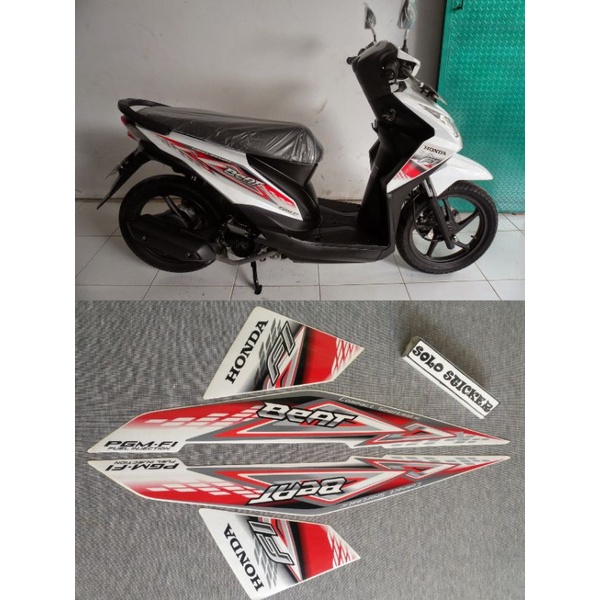 Stiker striping Beat 2014 merah putih