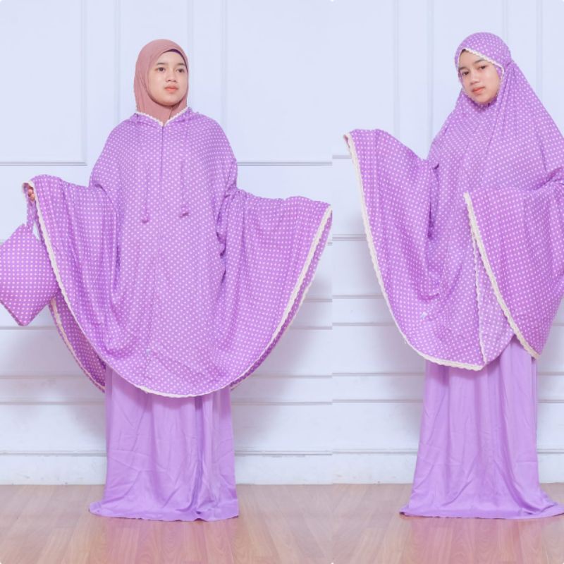 MUKENA 2 IN 1 POLKA | Mukena Rayon Dewasa