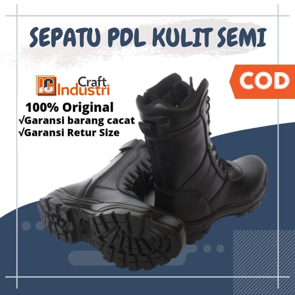 Sepatu PDL KULIT ASLI TNI AD POLRI SATPAM SECURITY Sepatu Dinas Lapangan Kerja Murah Berkualitas Sepatu Boots Pria - OS01