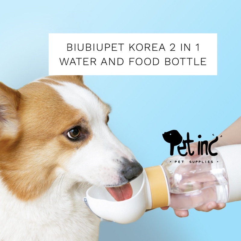 Biubiupet korea 2 in 1 water and food travel bottle