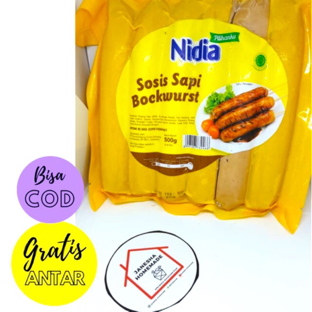 

Frozen Food Sosis Sapi Bockwurst NIDIA 500gr