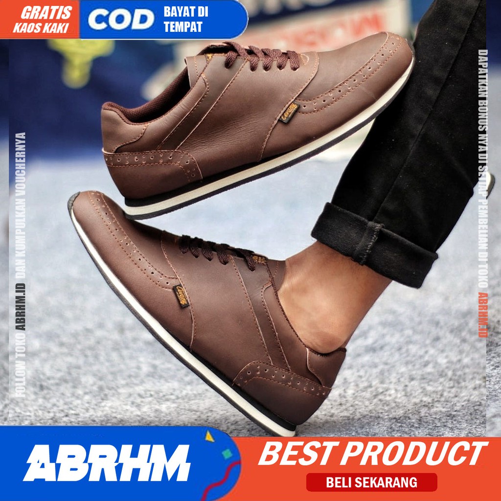 ABRHM X ERZA Sepatu Sneaker Pria Sepatu Pria Casual Sepatu Sneakers Cowok / Cowo Ori Sepatu Kasual Kerja Kuliah Gaya Santai Keren Kekinian Original Murah Terlaris