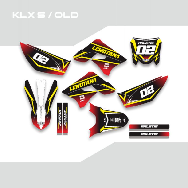 DECAL STIKER KLX S - KLX OLD WARNA MERAH HITAM