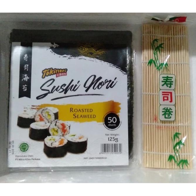 

PAKET TOKINORI 50 SHEET LEMBAR TIKAR PENGGULUNG SUSHI NORI SUSHI MAT