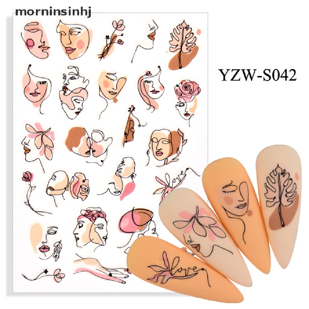 Mornin 2021 Stiker Kuku Motif Wajah Simple Untuk Manicure