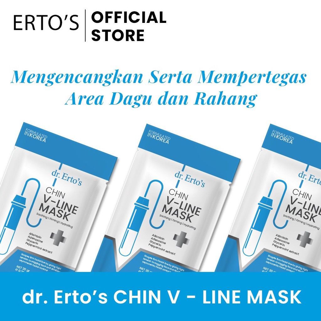 BPOM Ertos dr. Erto's Chin V-Line Mask V Line Masker Ertos Penirus Wajah Masker Wajah